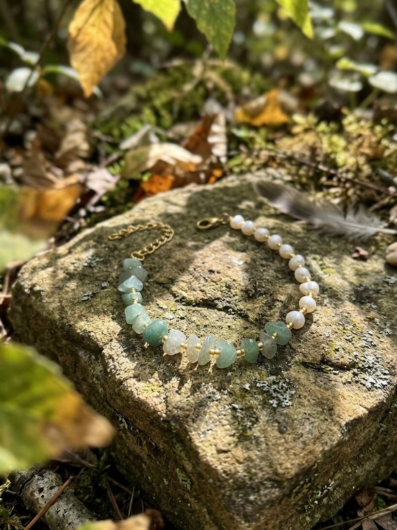 Green Aventurine & Pearl Bracelet