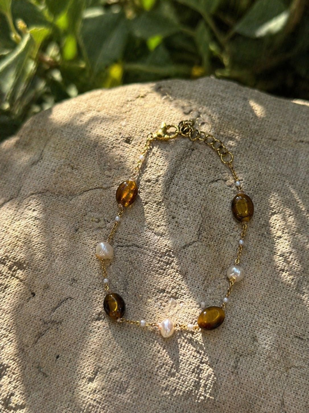 Tiger's Eye & Pearl Bracelet